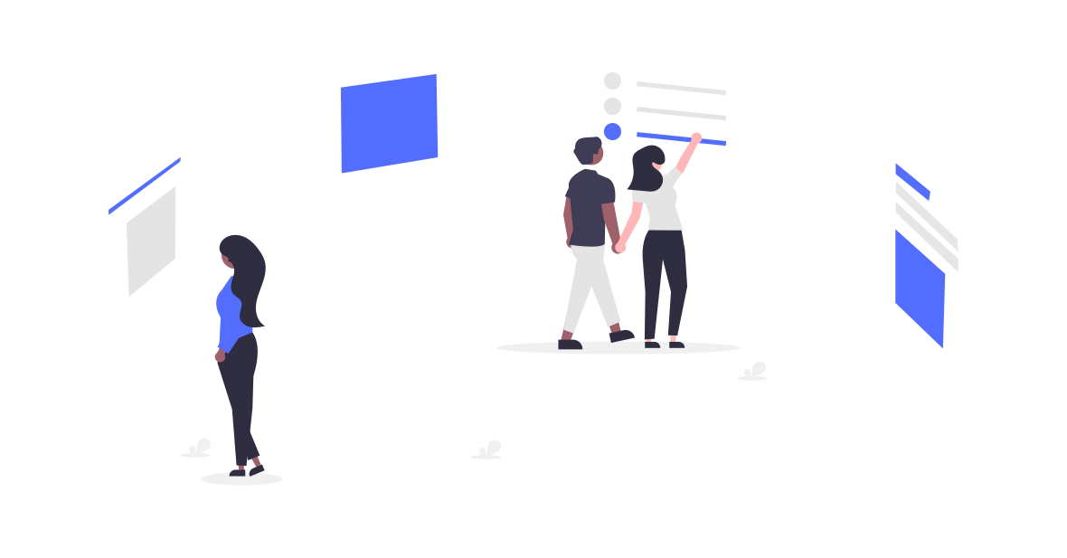 映像を見ている人のイラスト